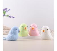 Anboor 4pcs Bird Squishies Toys, Soft Furry Birds Squeeze Stress Relief Sensory Toys Novelty Fidget Toy for Adults Kids Party Favors (Yellow, Blue, White, Pink)