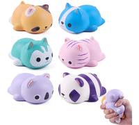 Anboor 6 PCS Squishies Foam Squishy Animals Toys Cat Dog Koala Panda Slow Rised Squeeze Stress Relief Toy for Kid Adult