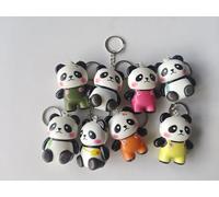 Anboor 8 Pcs Panda Squishy Keychain Set, Adorable Slow-Rising Animal Foam Squishy Cute Panda Stress Relief Toys For Kids And Adults