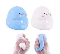 Anboor Sea Lions Squishies Toys 2 Pack - 2.7" Cute Soft Animals Squeeze Sensory Fidget Toys for Stress Relief, Kawaii Party Favors for Kids and Adults (Blue & White)