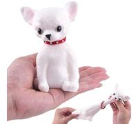 Anboor Small Dog Squishy Toy, Realistic Sticky Animal Dog Squeeze Fidget Toys with Collar, Stress Relief Toy for Kids Adults Autism Birthday Gifts (3.5Inch)