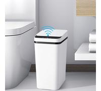 Anborry Bathroom Trash Cans with Lid Touchless Automatic Motion Sensor 4 Gallon Small Garbage Can, Smart Electric Plastic Narrow Garbage Bin for Living Room Bedroom Office Kitchen (White)