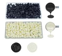 ANBOSE 200 PCS Black and 200 PCS Fluorescent White Sealing Beads for Wax Seal, Making Party Invitations