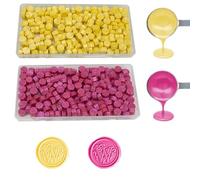 ANBOSE 200 PCS Pearl Yellow and 200 PCS Rose Pink Sealing Wax Beads for Making Party Invitations