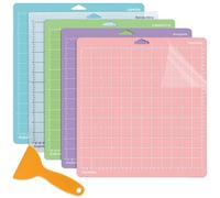 ANBOWEI Cutting Mat for Cricut Maker and Explore, 5 Pack Plotter Mat 12x12 Inch Variety Grip Vinyl Mats Include LightGrip/StandardGrip/StrongGrip/FabricGrip for Cricut Accessories