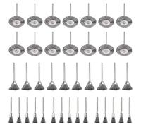ANBOWEI Mini Wire Brush Set, 45pcs Small Drill Steel Wire Brush Bits Compatible with Dremel Rotary Tool Accessories, 3mm Shank Wheel Cleaning Metal Brushes for Removal Rust Paint Polishing