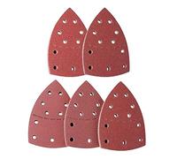 ANBOWEI Mouse Sander Pads, 50pcs Triangle Sanding Pads, 11 Holes Sandpaper for Electric Sander with Hook and Loop, Detail Sanding Sheets for Bosch Multi-Sander, 40/80/120/180/240 Grits
