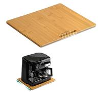 ANBOXIT Bamboo Appliance Slider, Sliding Tray for Kitchen Appliances, Countertop Rolling Tray, Coffee Maker Slider Tray with Rubber Wheels, Wide - Large (13"D x 16"W)