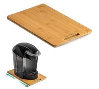 ANBOXIT Bamboo Appliance Slider, Sliding Tray for Kitchen Appliances, Countertop Rolling Tray, Coffee Maker Slider Tray with Rubber Wheels, Deep - Medium (14.5"D x 9.5"W)