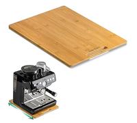 ANBOXIT Bamboo Appliance Slider, Sliding Tray for Kitchen Appliances, Countertop Rolling Tray, Coffee Maker Slider Tray with Rubber Wheels, Deep - Large (16"D x 12"W)
