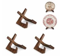 ANBOXIT Bowl Stands for Display, 3 Pack 3,5 Inch Plate Holder, Wooden Easel Frame Holder, Display Stand for Large Deep Platters and Dishes, 12,2 x 10 x 9cm (For Bowls under 6,3cm in Depth)