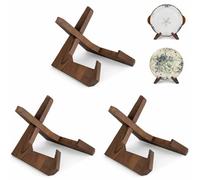 ANBOXIT Bowl Stands for Display, 3 Pack 6,5 Inch Plate Holder, Wooden Easel Frame Holder, Display Stand for Large Deep Platters and Dishes, 23 x 20 x 16,7cm (For Bowls under 12,7cm in Depth)
