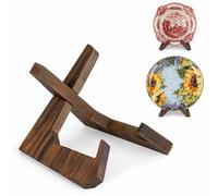 ANBOXIT Bowl Stands for Display, 4,5 Inch Plate Holder, Wooden Easel Frame Holder, Display Stand for Large Deep Platters and Dishes, 15,2 x 13,6 x 11,6cm (For Bowls under 8,9cm in Depth)