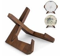 ANBOXIT Bowl Stands for Display, 6,5 Inch Plate Holder, Wooden Easel Frame Holder, Display Stand for Large Deep Platters and Dishes, 23 x 20 x 16,7cm (For Bowls under 12,7cm in Depth)