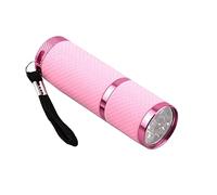 ANBP Outdoor Mini Pink Rubber Coated 9-LED Flashlight Torch, White,pink