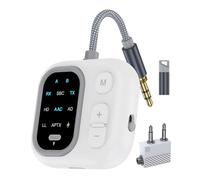 ANBRONICS Bluetooth 5.3 Adapter for Airplane, Support 2 Wireless Headphones, aptX Adaptive 3.5mm AUX Jack Wireless Audio Transmitter for TV, Airline, Planes, Travel