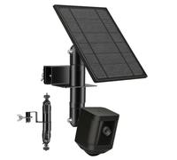 Anbte 1 Pack 2-in-1 Gutter Mount Bracket for Solar Panel & Camera, Black | No Drill, 360°Adjustable, Weatherproof, Universal Compatible with Blink, Eufy, Arlo, Wyze Security Camera & Other Solar Panel