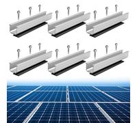 Anbte Solar Panel Mounting Brackets, 6 Pcs 200mm Aluminum Mounting Rail Include M5.5*30mm Screws + Rubber Pads, Solar Panel Holder Mounting Set for Tin Roof, Flat Roof, Sheet Roof, Metal Roof