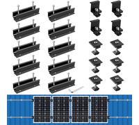 Anbte Solar Panel Mounting Brackets, Included 10 x 4.72 in Rails + 4 end Clamps 40mm + 6 Center Clamps 40mm + 1 Wrench, Aluminum Solar Mounting Kit for 4 Panels, Waterproof, for Roof, RV, Boat, Black