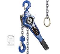 ANBULL Lever Chain Hoist, 3300LBS 10FT 1-1/2 Ton 3M Manual Ratchet Chain Puller Hoist w/G80 Galvanized Chain & Portable Hooks for Building Garages Warehouse Automotive Machinery
