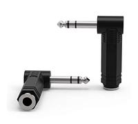 Ancable 1/4 6.35mm Right Angle Stereo Male to 6.35mm Stereo Female 2-Pack