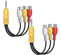 Ancable 3.5mm to RCA AV Cable, AV Adapter Compatible with Samsung TV, 2-Pack 15cm Component to 3.5mm Audio/Video Splitter for TV, DVD playe