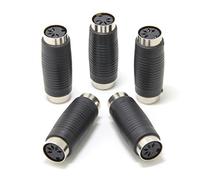 Ancable 5-Pack 5-Pin Female DIN to Female DIN MIDI Coupler Joiner Adapter, MIDI Cable Adapter, 50x18mm, Black, Indoor Use, Musical Instrument Compatible