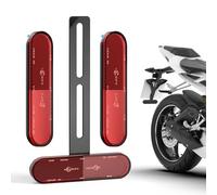 Ancable Motorcycle Reflector Set with T-Bracket and 3 Pieces 96 x 24 mm Reflectors E4 Approved, Red Cat's Eye Design for Motorcycle, Bicycle and Scooter