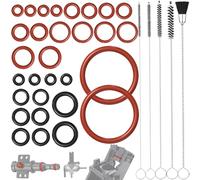 Ancable Seal O-rings for Philips Saeco, 30 pieces silicone O-ring seal compatible with Philips coffee machines, includes cleaning brush set, for support valve, steam valve, brewing group, outlet valve