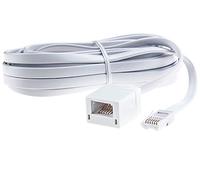Ancable White BT Telephone Extension Cable 15M, BT Male to Female Straight Through 6-Pin for UK Landline Phone, Home & Office Fax Modem Extender