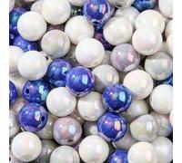 ANCADN 16mm Acrylic Beads 100pcs Ab Dark Blue&Grey Bead Chunk Bubblegum Beads for Pens for Necklace Jewelry Bracelets DIY Crafts Making (Dark Blue&Grey)
