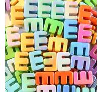ANCADN 30pcs Large E Letter Beads A-Z Single Ab Color Letter Beads Large Hole Letters Bead Alphabet for Keychain Decorations Hanging Charms Necklace Bracelet DIY Jewelry Making(absc-E)