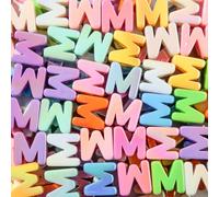 ANCADN 30pcs Large M Letter Beads A-Z Single Ab Color Letter Beads Large Hole Letters Bead Alphabet for Keychain Decorations Hanging Charms Necklace Bracelet DIY Jewelry Making(absc-M)