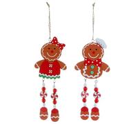 Ancaiqi Christmas Tree Hanging Ornament,Christmas Ornaments,Christmas Decorations,Vintage Christmas Decorations, Wooden Couple Gingerbread Man Long Leg Pendant