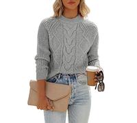 Ancapelion Women’s Long Sleeve Jumpers Crewneck Sweater Rib Knitted Purple Jumper Pullover Tops for Women XL
