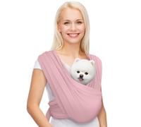 AnccoPlus Dog Carriers - Front Facing Sling, Hands Free, Size Adjustable, Reducing Back Pain, Premium Cotton, Safe and Soft (Light Pink)