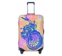 Anceky Abstract Motorcycle Travel Luggage Cover Spandex Suitcase Protector Bag,Abstract Motorcycle Dust-Proof Fits 18-32 Inch Luggage, Baggage Covers for Kid and Adult,X-Large