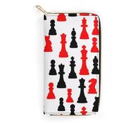 Anceky Adult Fashion Leather Wallet Chess Pattern, Water Resistant Multi Layer Inner Design, Portable Purse for Everyday Carry & Travel Trips