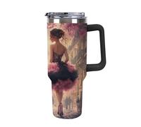 Anceky African A-mericans Afro Black Woman Paris Eiffe Tower 40 Oz Tumbler with Handle Travel Coffee Mug Large Capacity Cars Cup Black-Style