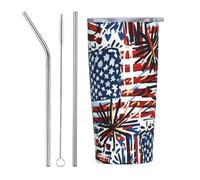 Anceky American Flag Graffiti Street Art 20 Oz Stainless Steel Travel Mug Vacuum Insulated Tumbler Coffee Mugs for Car Office Gym