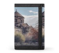 Anceky Armenian Church Wallet Front Pocket Slim Credit Card Holder Stylish Trifold Wallet for Men Women