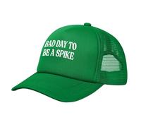 Anceky Bad Day to Be A Spike mesh Cap Men Women Novelty Trucker Hat Green