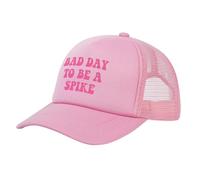 Anceky Bad Day to Be A Spike mesh Cap Men Women Novelty Trucker Hat Pink