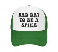 Anceky Bad Day to Be A Spike Trucker hat Men Women Novelty Mesh Cap Green