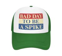 Anceky Bad Day to Be A Spike Trucker hat Men Women Novelty Mesh Cap Green