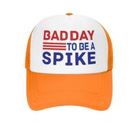 Anceky Bad Day to Be A Spike Trucker hat Men Women Novelty Mesh Cap Orange