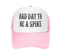 Anceky Bad Day to Be A Spike Trucker hat Men Women Novelty Mesh Cap Pink