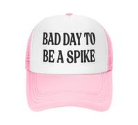 Anceky Bad Day to Be A Spike Trucker hat Men Women Novelty Mesh Cap Pink