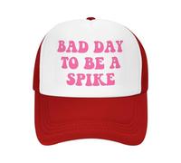 Anceky Bad Day to Be A Spike Trucker hat Men Women Novelty Mesh Cap Red