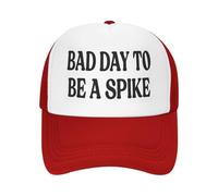 Anceky Bad Day to Be A Spike Trucker hat Men Women Novelty Mesh Cap Red